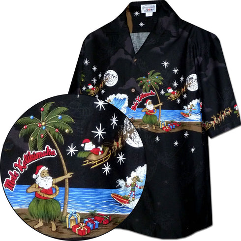 Hula Dancing Santa Men's Hawaiian Shirt
